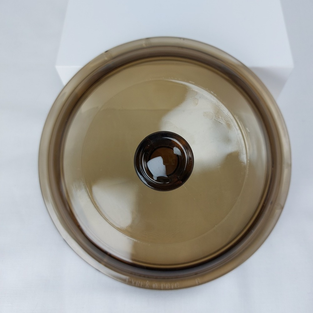 PYREX Vision Smoked Amber Glass Lid P81C‎ 5"